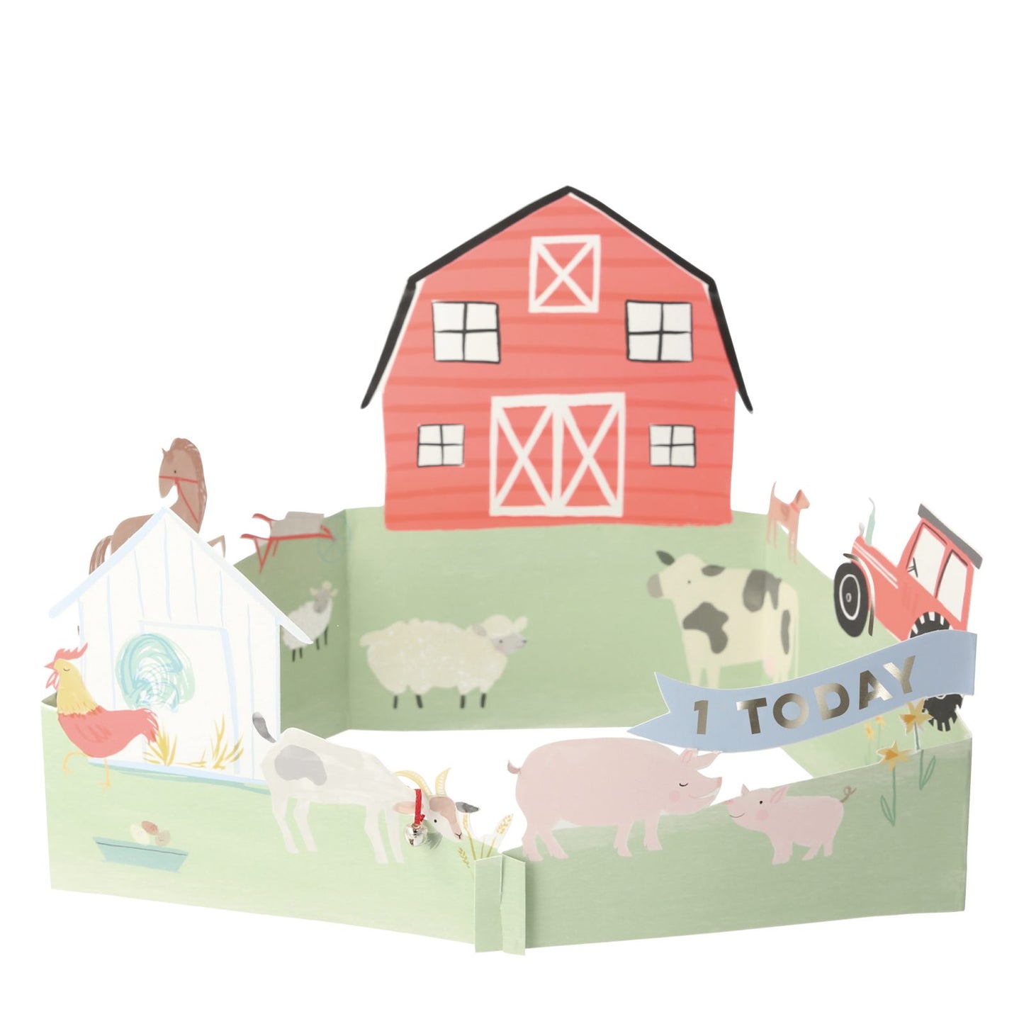 On the farm 3D card Meri Meri