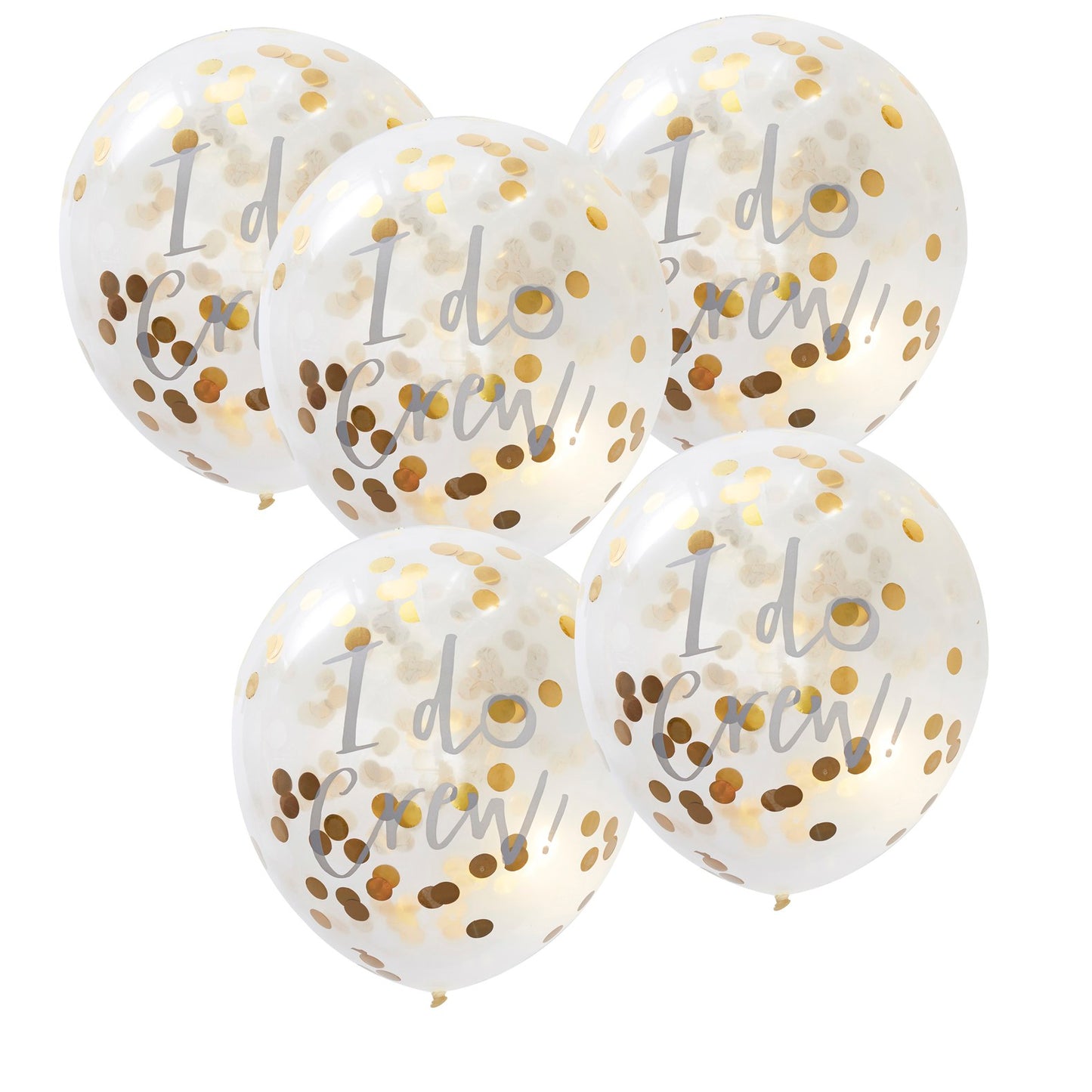 I Do printed Gold Confetti Balloons - I Do Crew