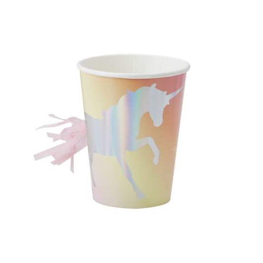 Iridescent tassel unicorn cups