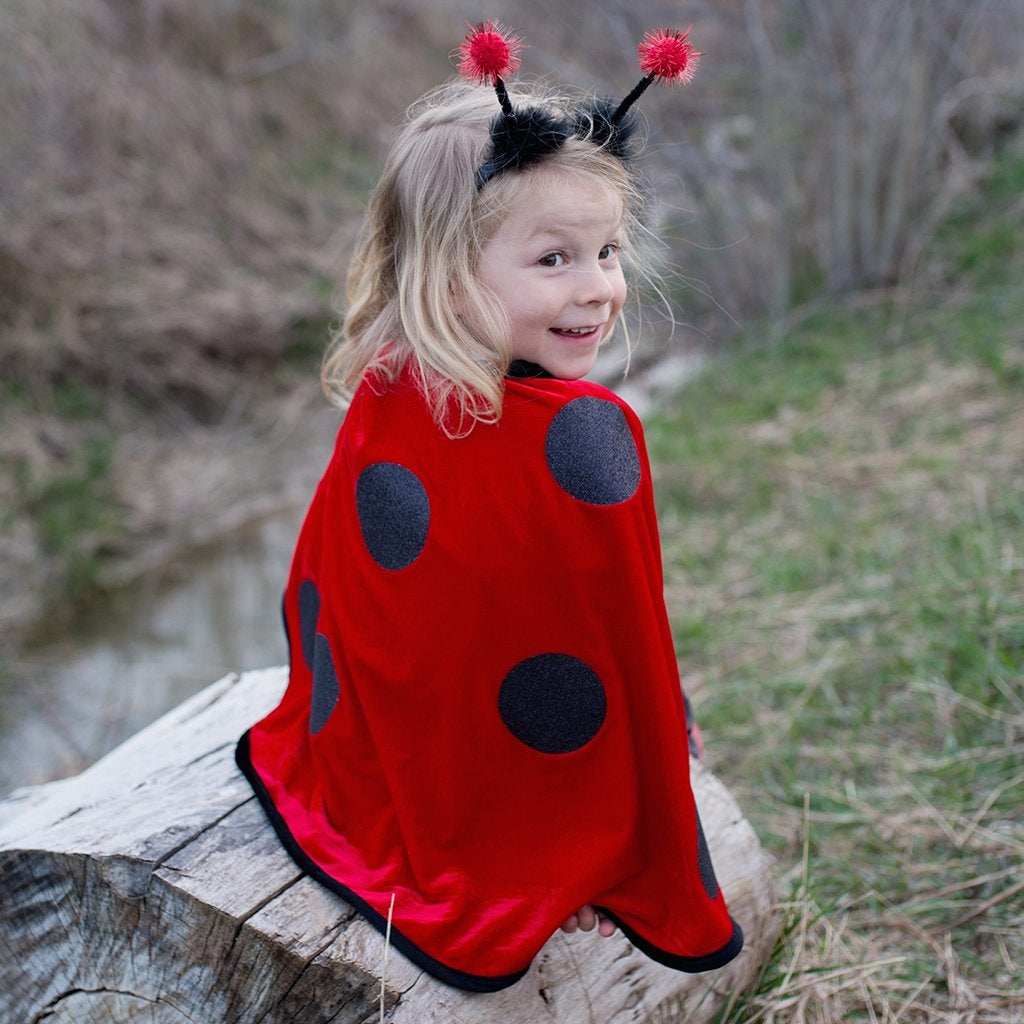 Little Lady Bug Toddler Cape with Headband 2 - 3 T