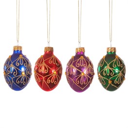 Fancy Egg Shaped Bauble - Set Of 4