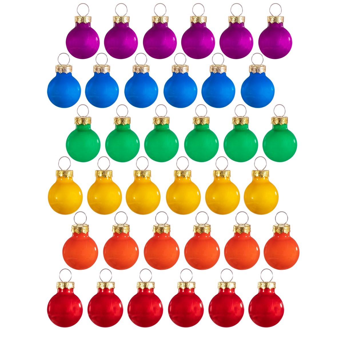 Rainbow Mini Baubles - Set Of 36