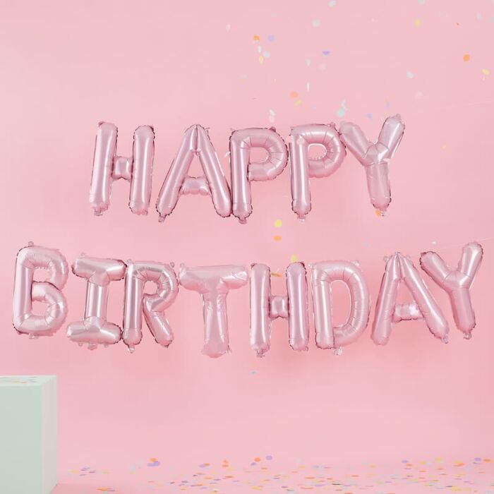 MATTE PINK HAPPY BIRTHDAY BUNTING BALLOONS