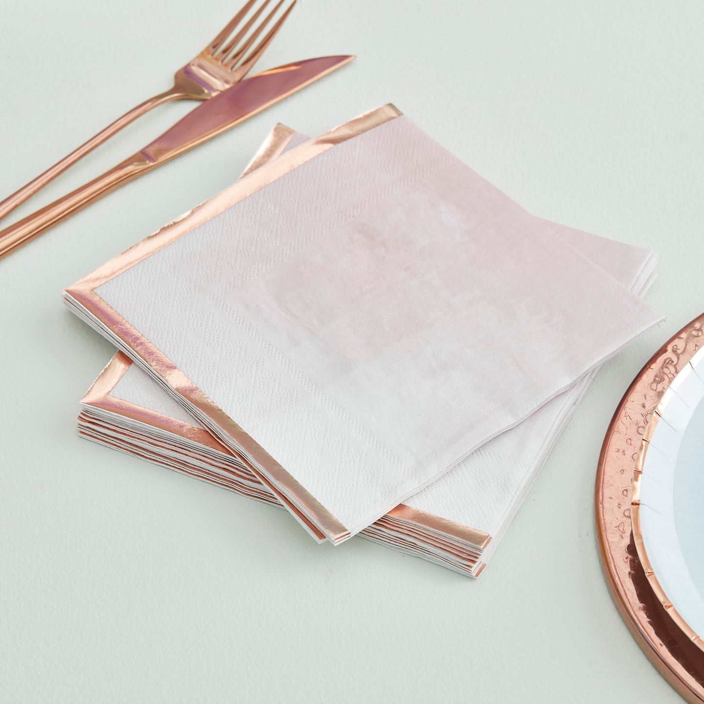 Rose Gold Foiled Napkins Glaze Effect