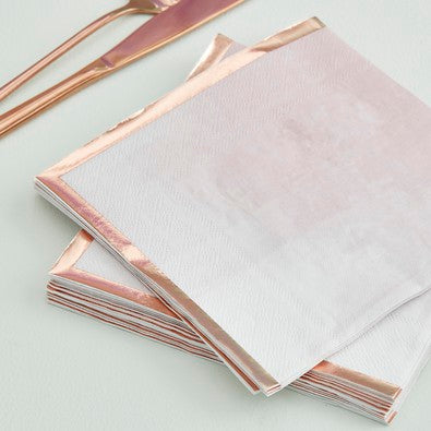 Rose Gold Foiled Napkins Glaze Effect