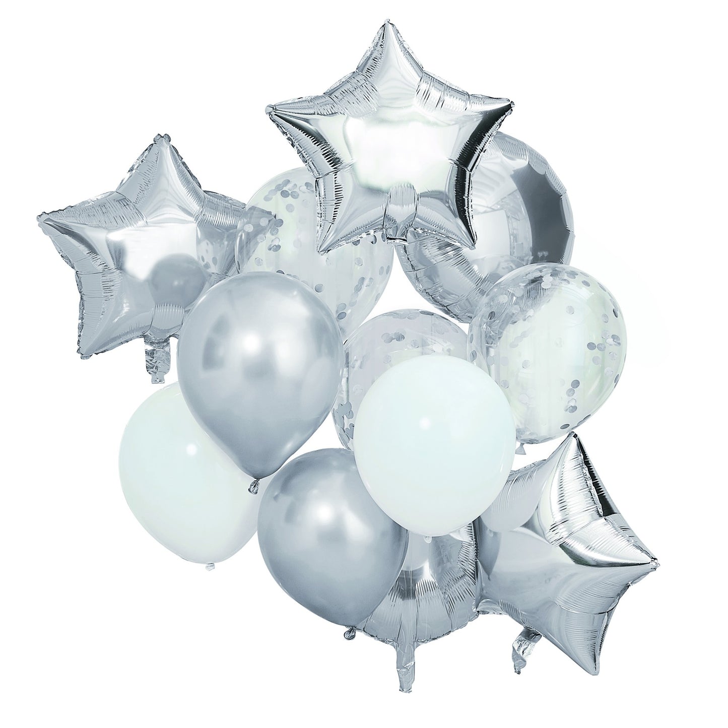 Metallic Silver Balloons Bundle