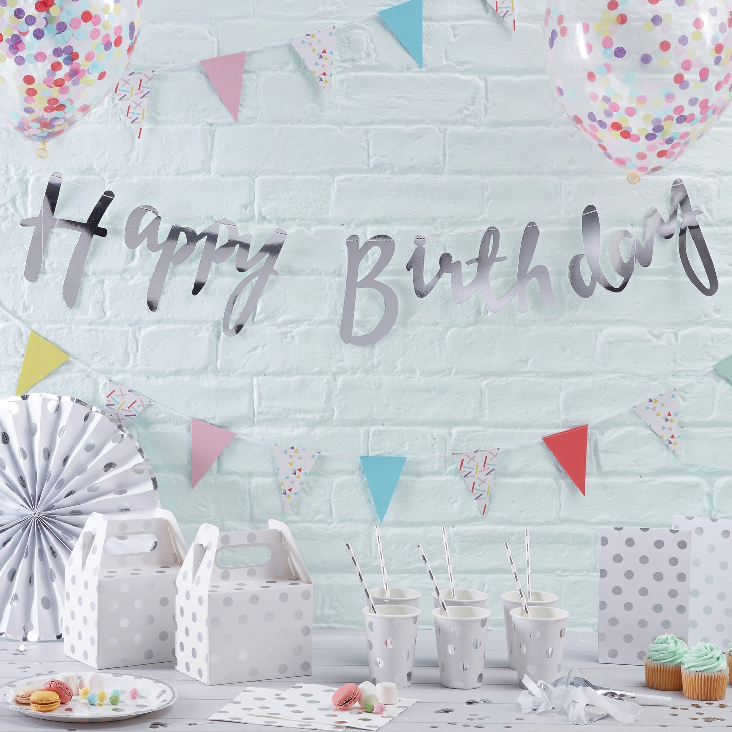 Metallic Silver Balloons Bundle