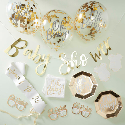 Gold Baby Shower Party In A Box