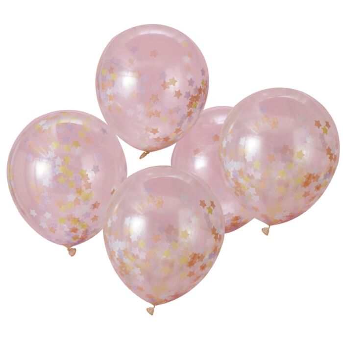 PASTEL STAR SHAPED CONFETTI BALLOONS