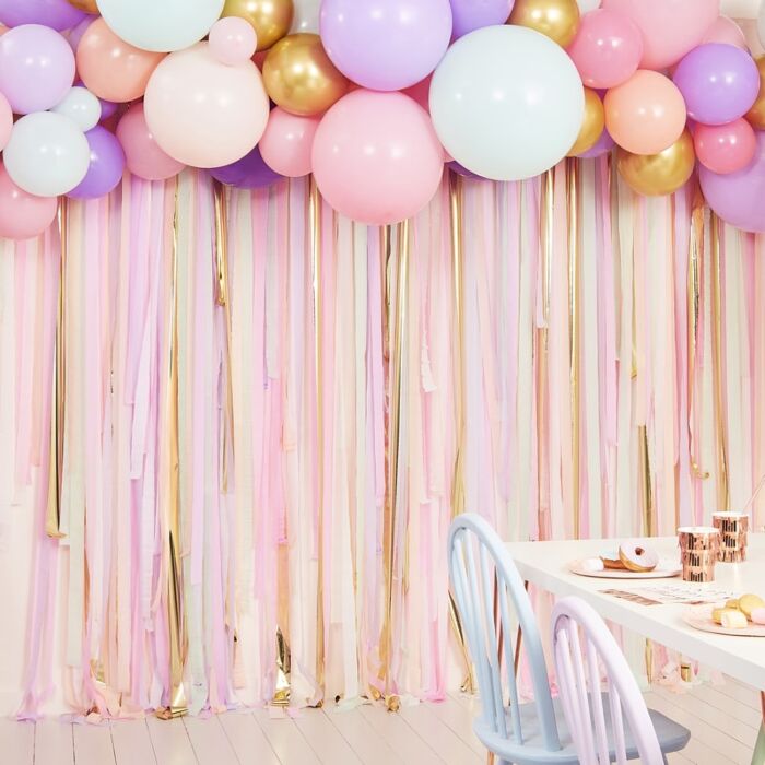 PASTEL STREAMER AND BALLOON PARTY BACKDROP