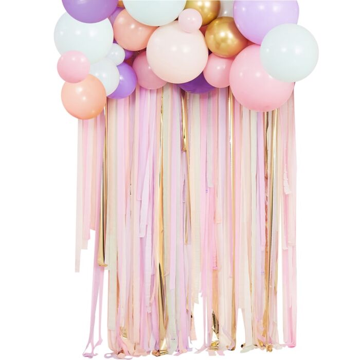 PASTEL STREAMER AND BALLOON PARTY BACKDROP