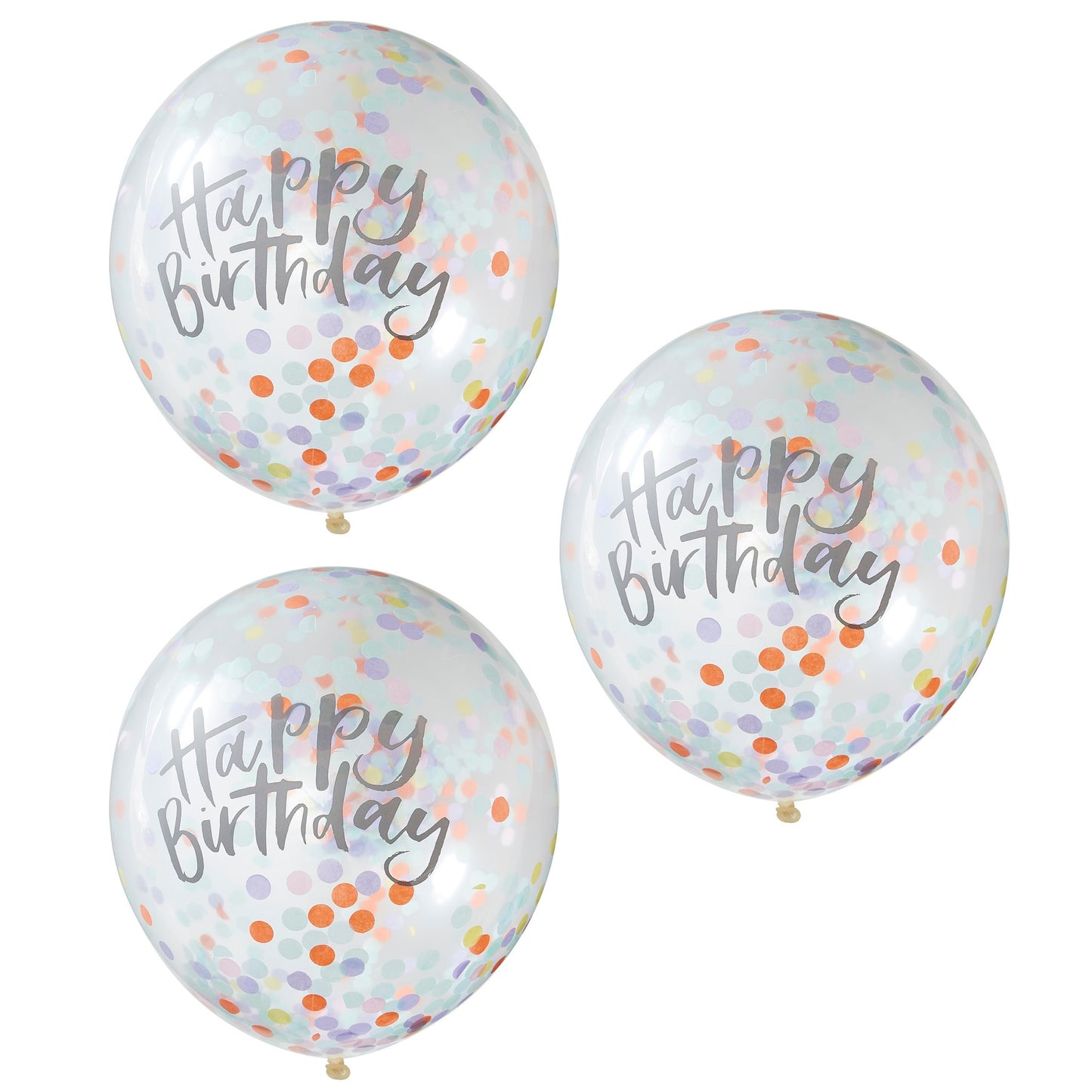 Happy Birthday Pastel Confetti Balloons