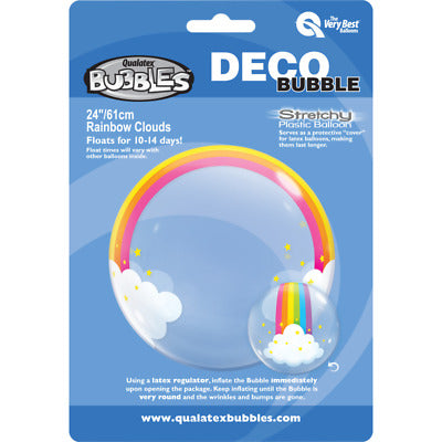 24" Deco Bubble-Rainbow Clouds Foil Balloon - Qualatex