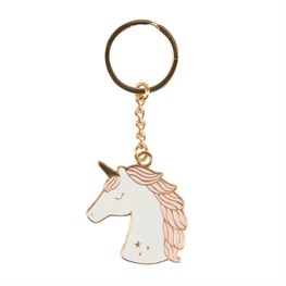 RAINBOW UNICORN ENAMEL KEYRING