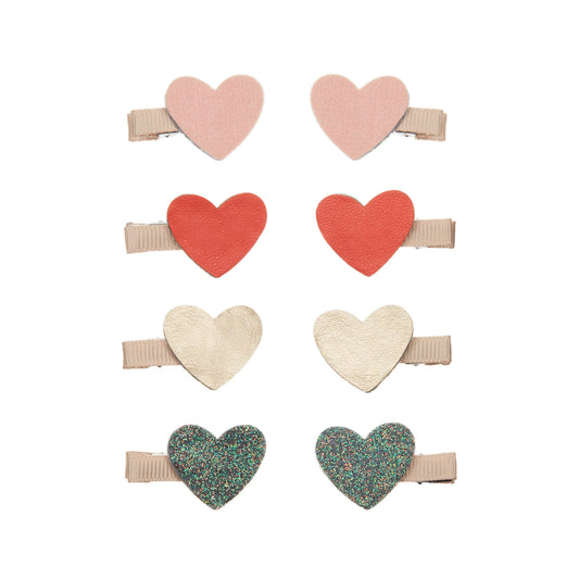 Retro heart mini clips