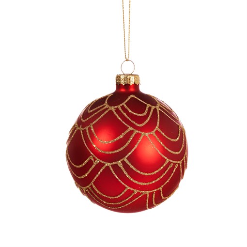 SCALLOP PATTERN BAUBLES - SET OF 12