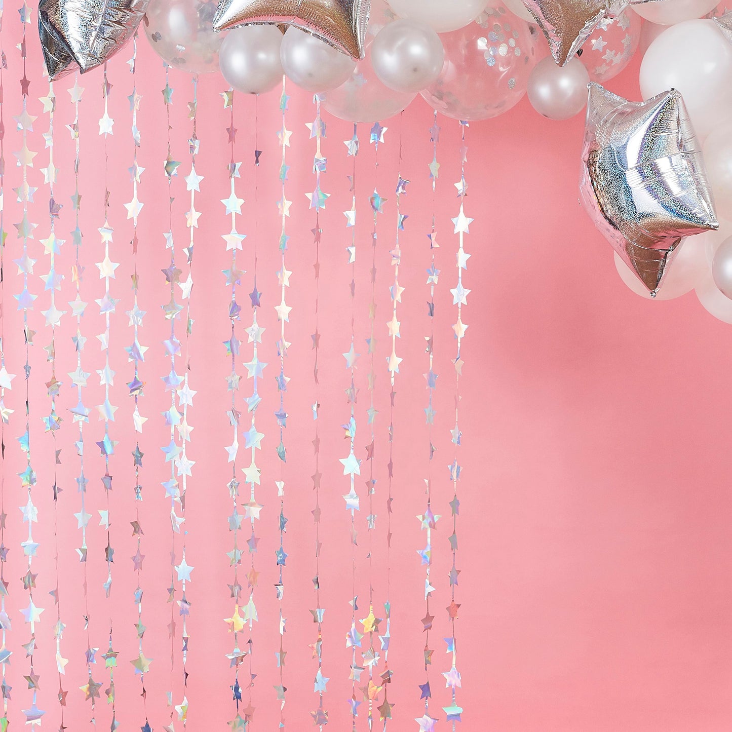 Iridescent Foil Curtain Hanging Star Decoration Backdrop