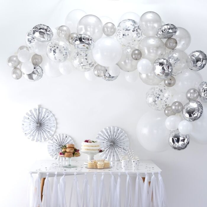 SILVER BALLOON ARCH KIT