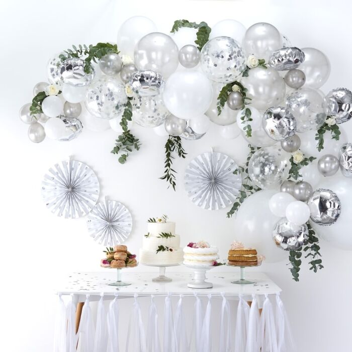 SILVER BALLOON ARCH KIT