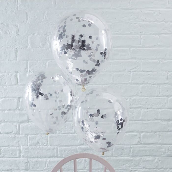 SILVER CONFETTI BALLOONS