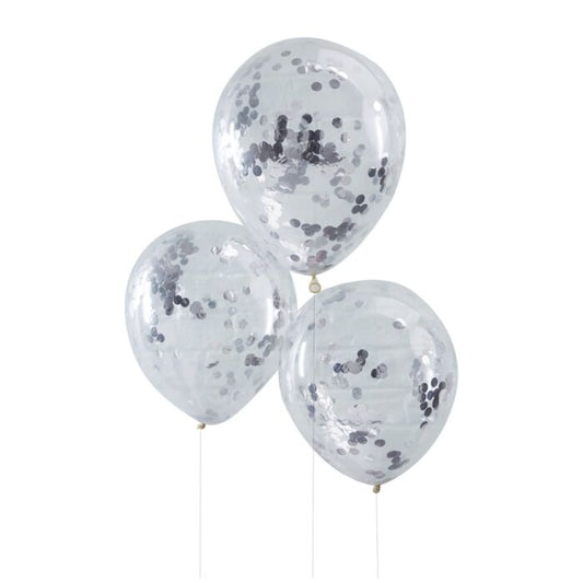 SILVER CONFETTI BALLOONS