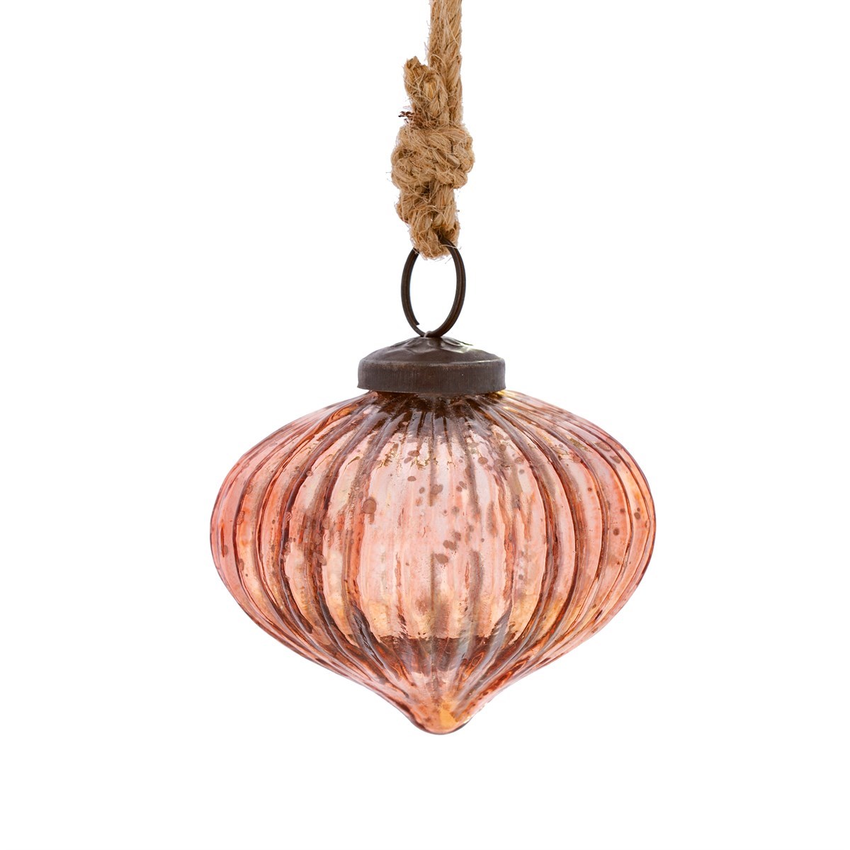 Copper Crackle Glass Onion Bauble - SASS & BELLE