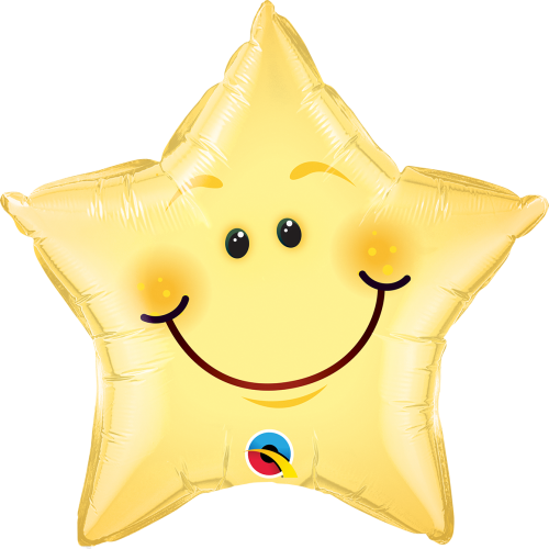 SMILEY FACE STAR YELLOW - 50CM