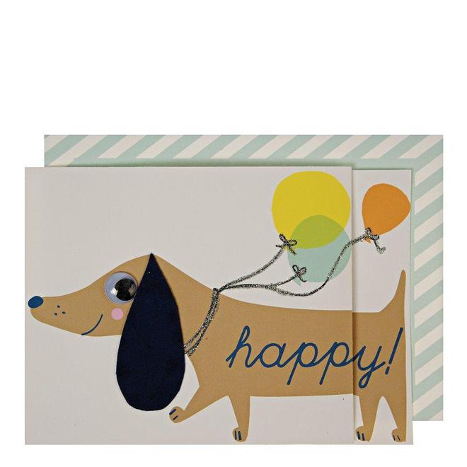 Sausage Dog Concertina Greeting Card