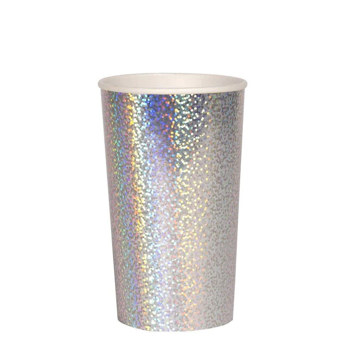 Silver sparkle highball cups