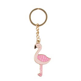 Flamingo Enamel Keyring