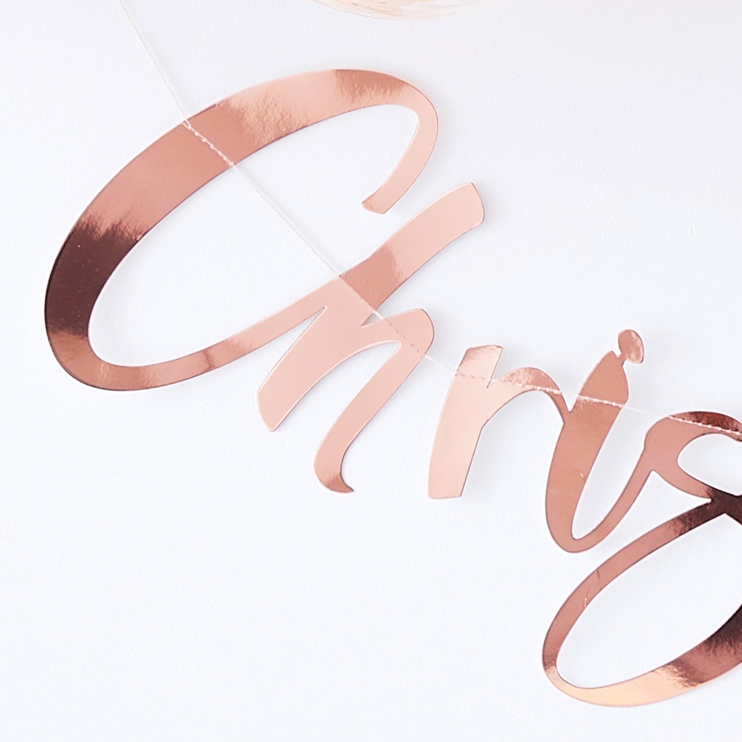 Rose Gold Christening Banner