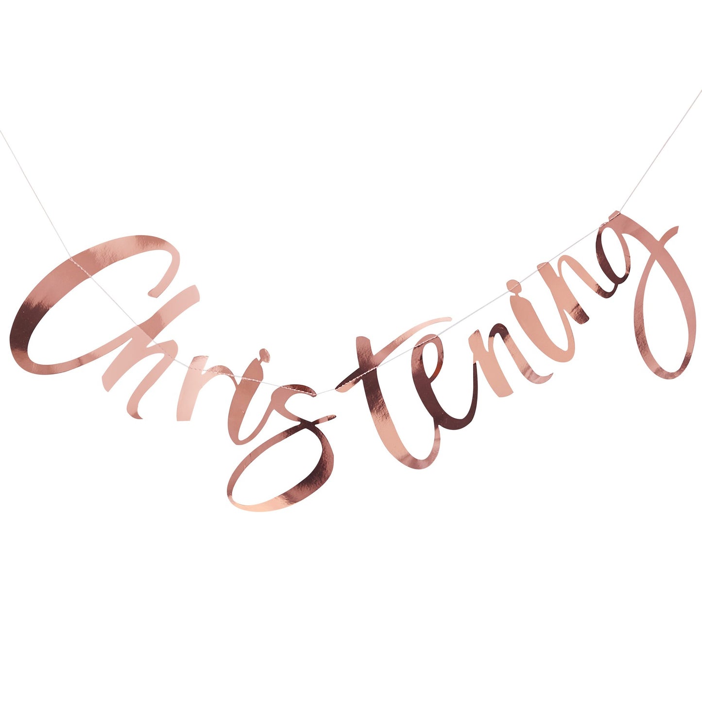 Rose Gold Christening Banner