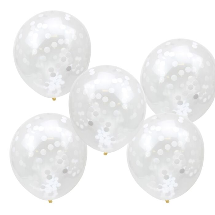 WHITE CONFETTI BALLOONS