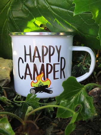 HAPPY CAMPER ENAMEL MUG