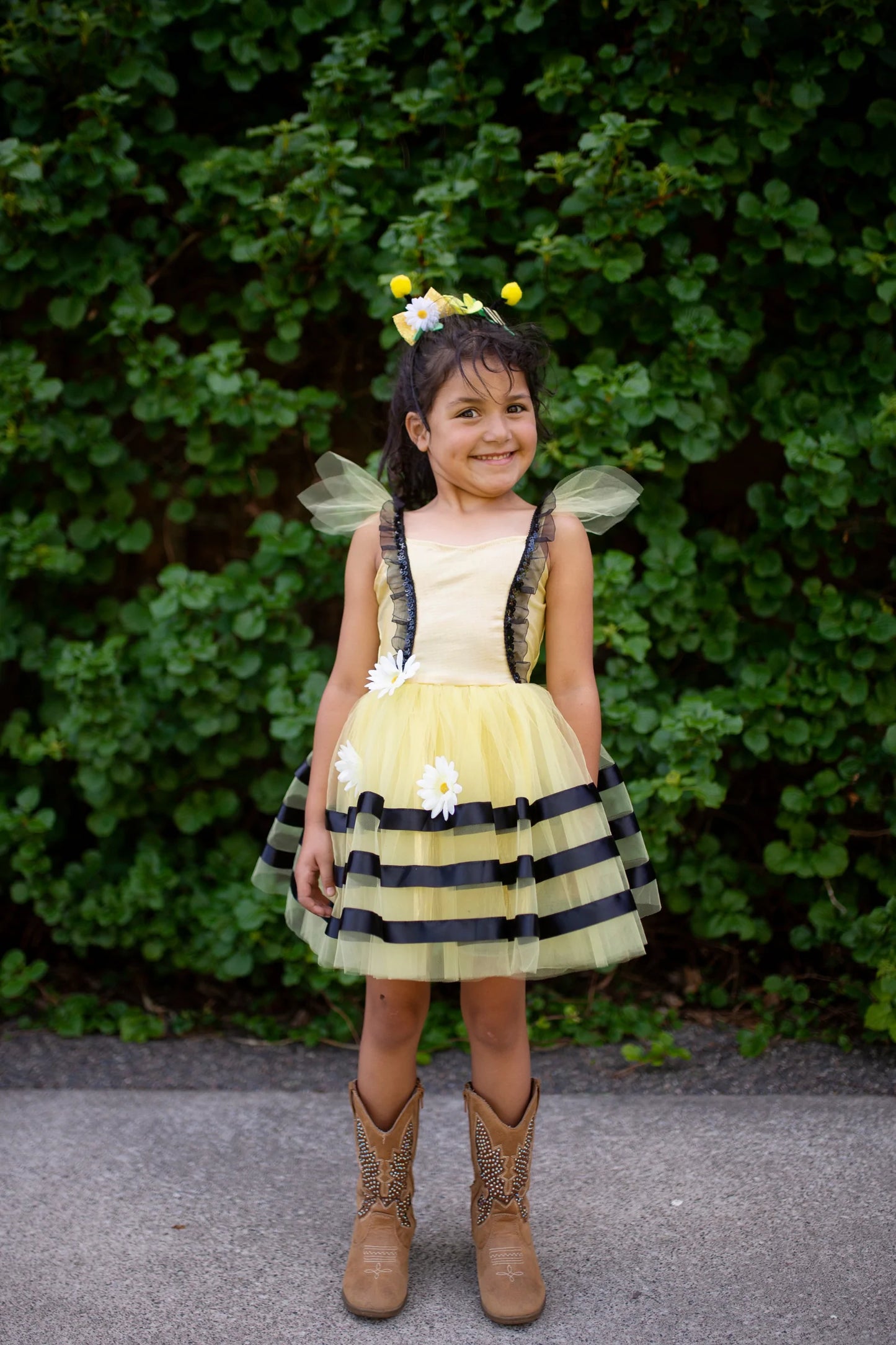 BUMBLE BEE DRESS & HEADBAND - 5-6 yrs