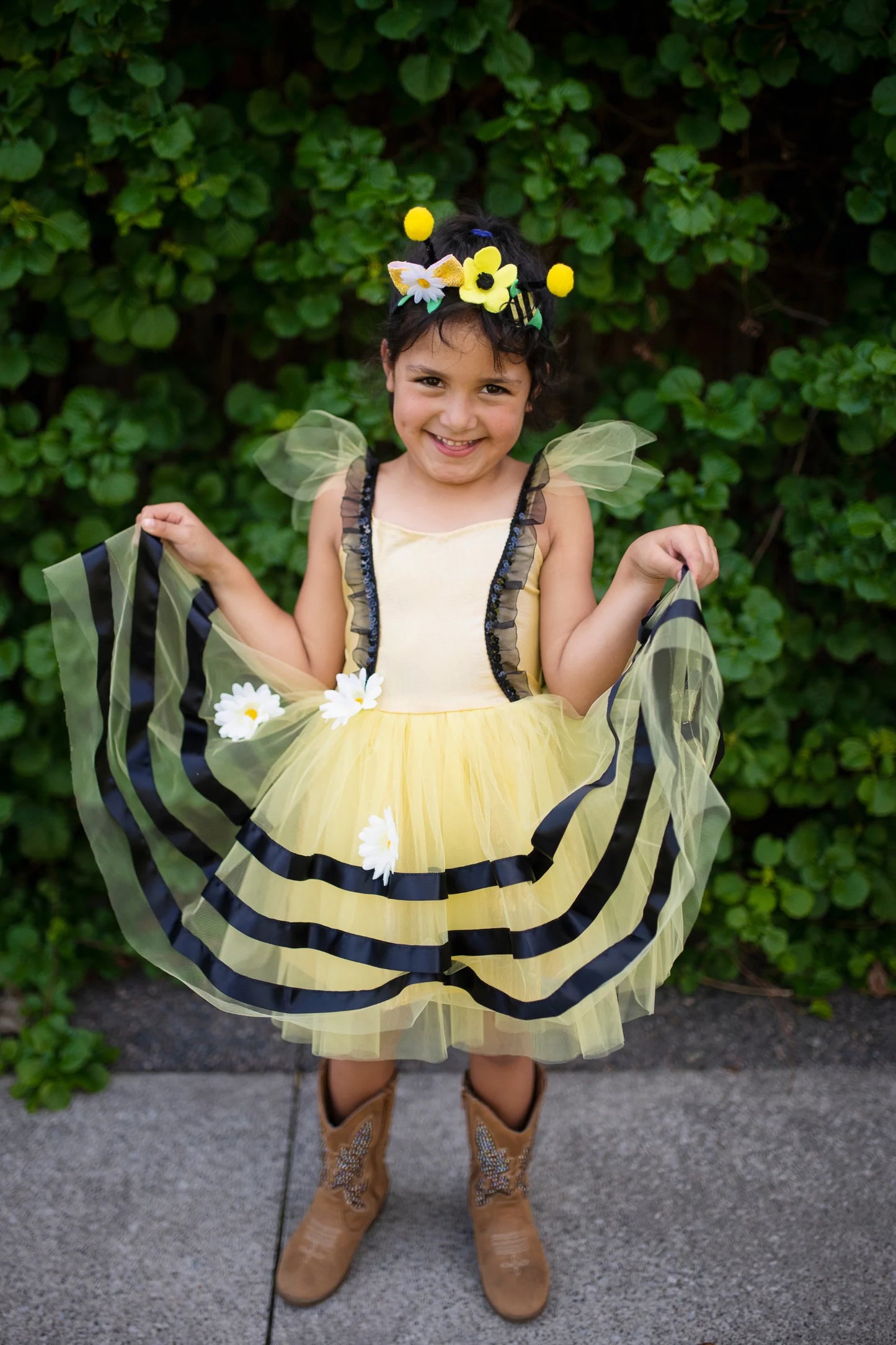 BUMBLE BEE DRESS & HEADBAND - 5-6 yrs