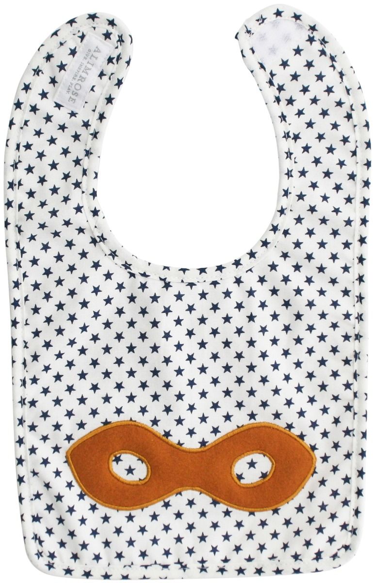 Alimrose Super Hero Mask Bib - Navy Star