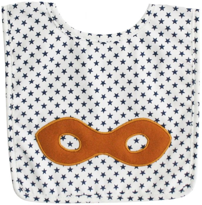 Alimrose Super Hero Mask Bib - Navy Star