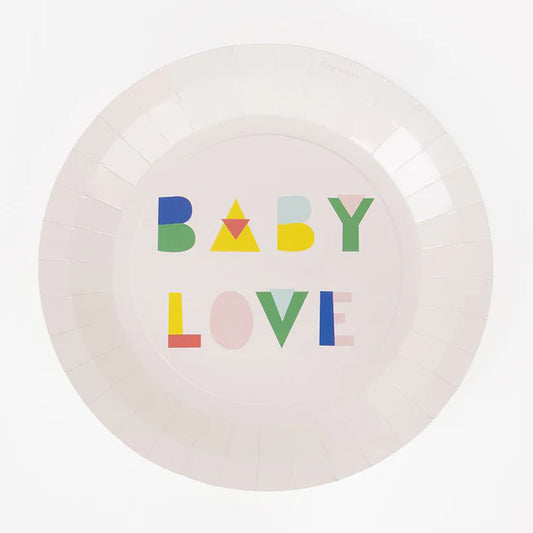 8 nude baby shower plates