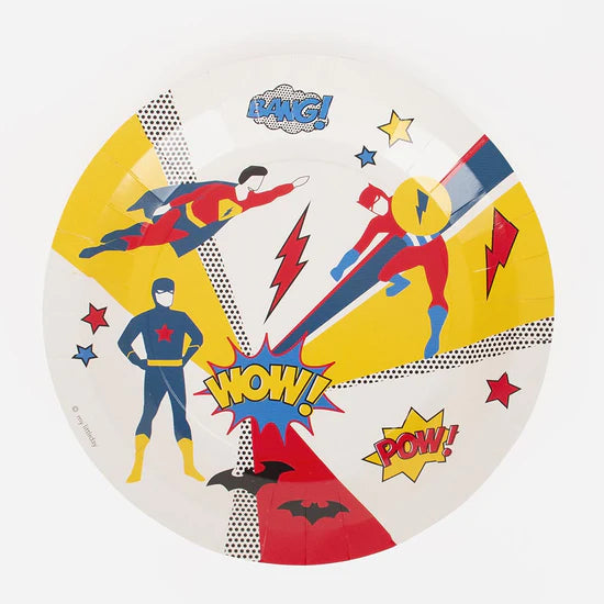 8 superhero plates