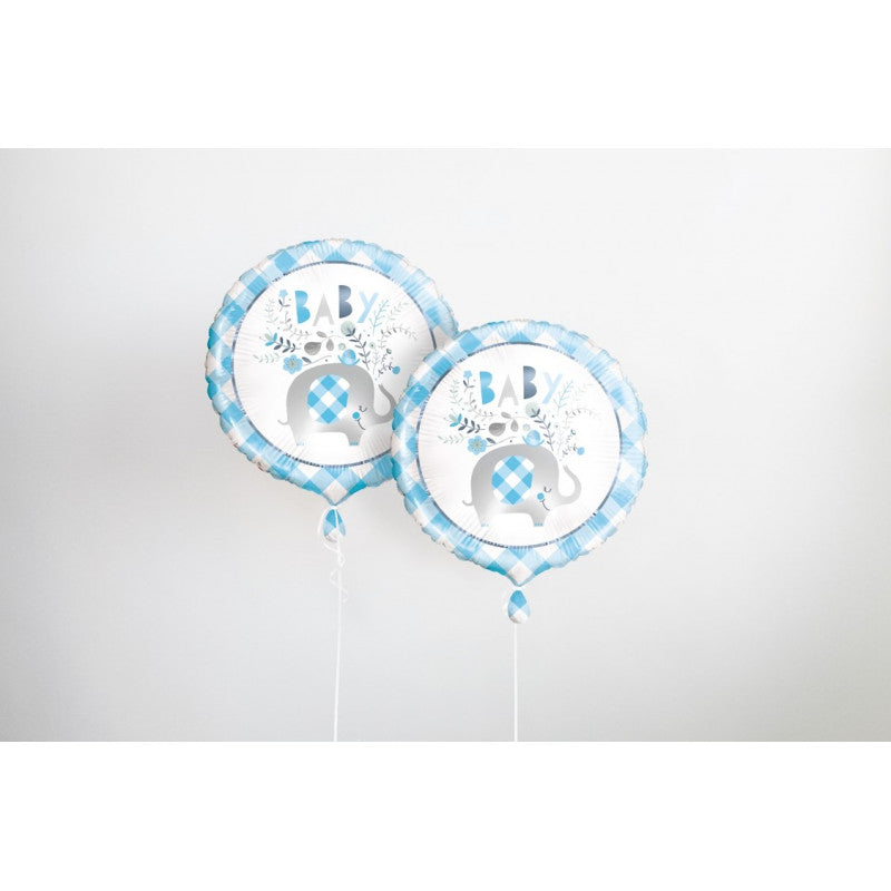 Foil balloon 45 cm Elephant floral blue