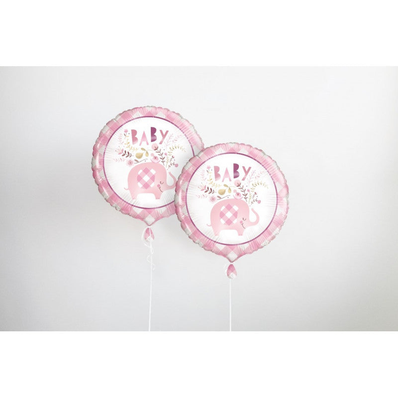 Balloon aluminium 45 cm Éléphant floral rose