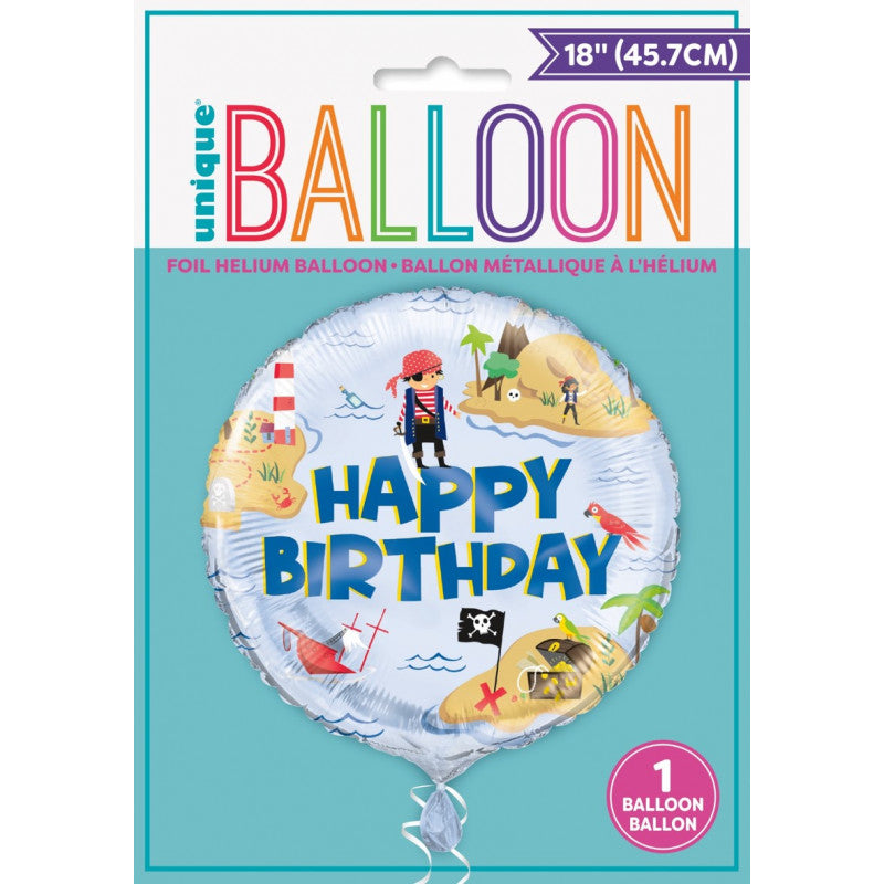 Ballon foil 45 cm HAPPY BIRTHDAY AHOY PIRATE