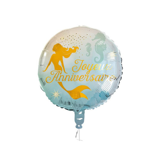 Ballon aluminium Sirène 'Joyeux Anniversaire 