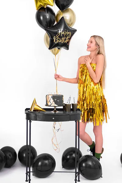 Foil balloon Happy Birthday black