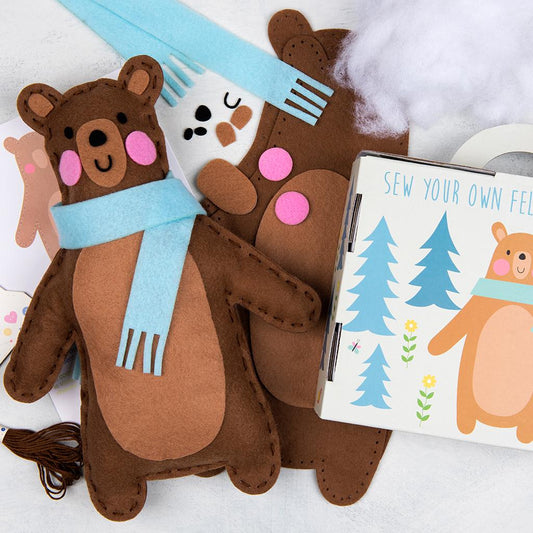 Sew your own felt Bruno the bear