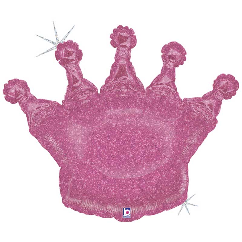 Aluminum Balloon 36 ″ Pink Sparkling Crown