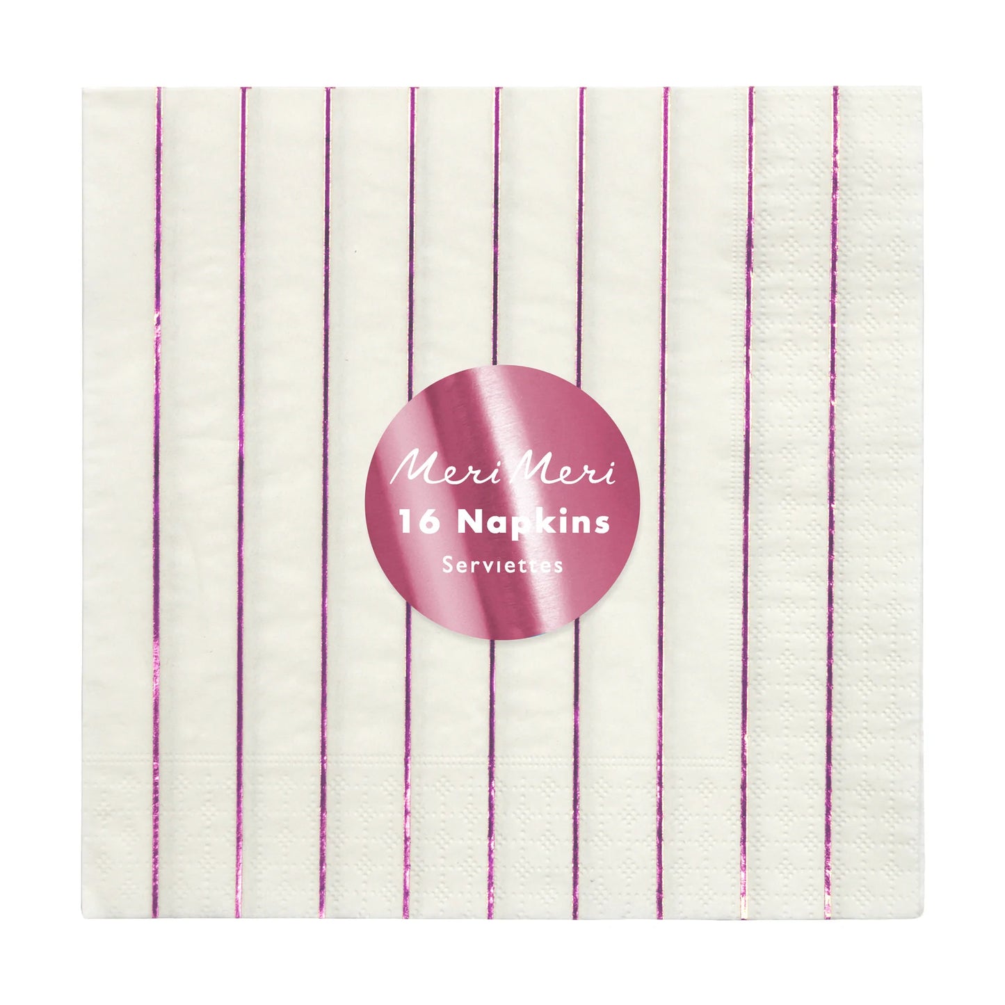 Metallic pink stripe large napkins