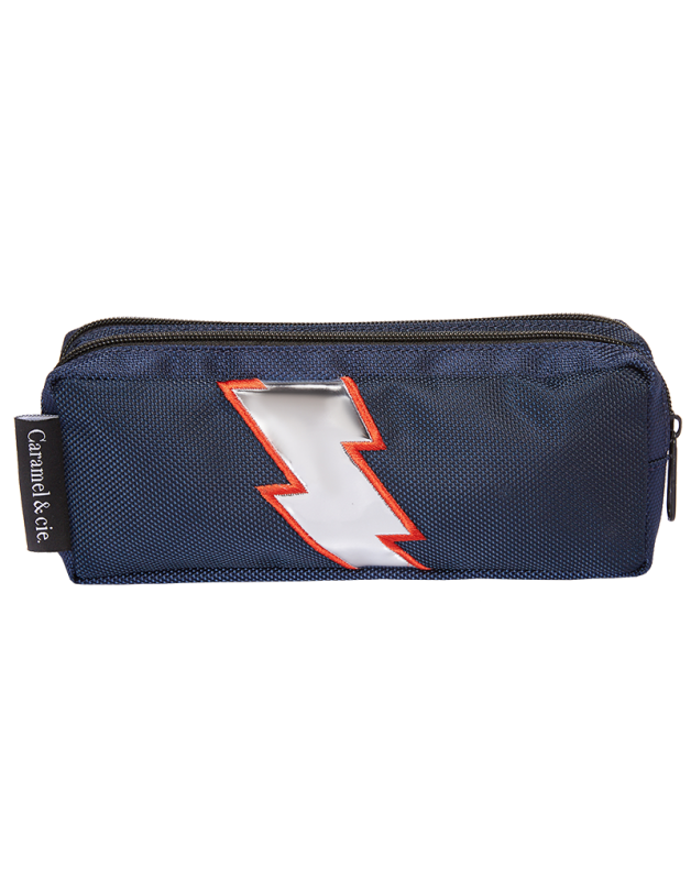 Double Pencil Case Blue Lightning