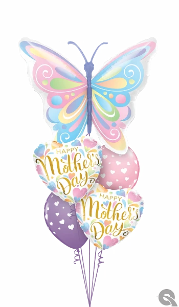 Mother's Day Pastel Hearts Foil Balloon